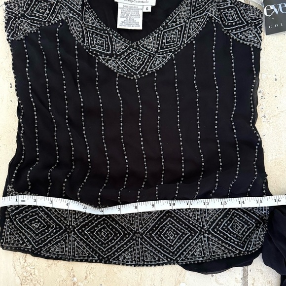 New! Adrianna Papell Beaded Tank, Size S, black - Picture 8 of 13